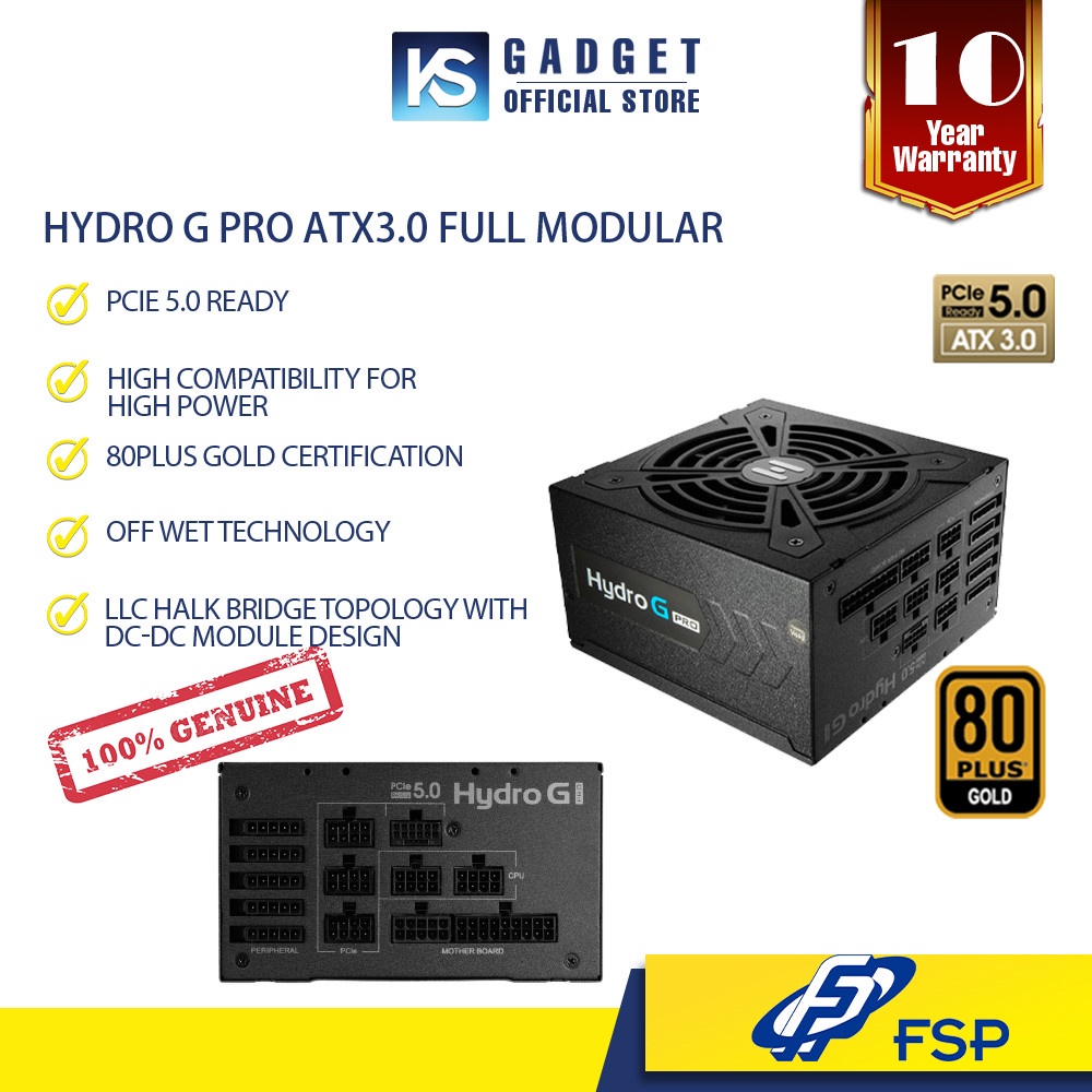 FSP Hydro G Pro ATX3.0 ( PCIe5.0 ) 850W / 1000W 80 Plus Gold Full