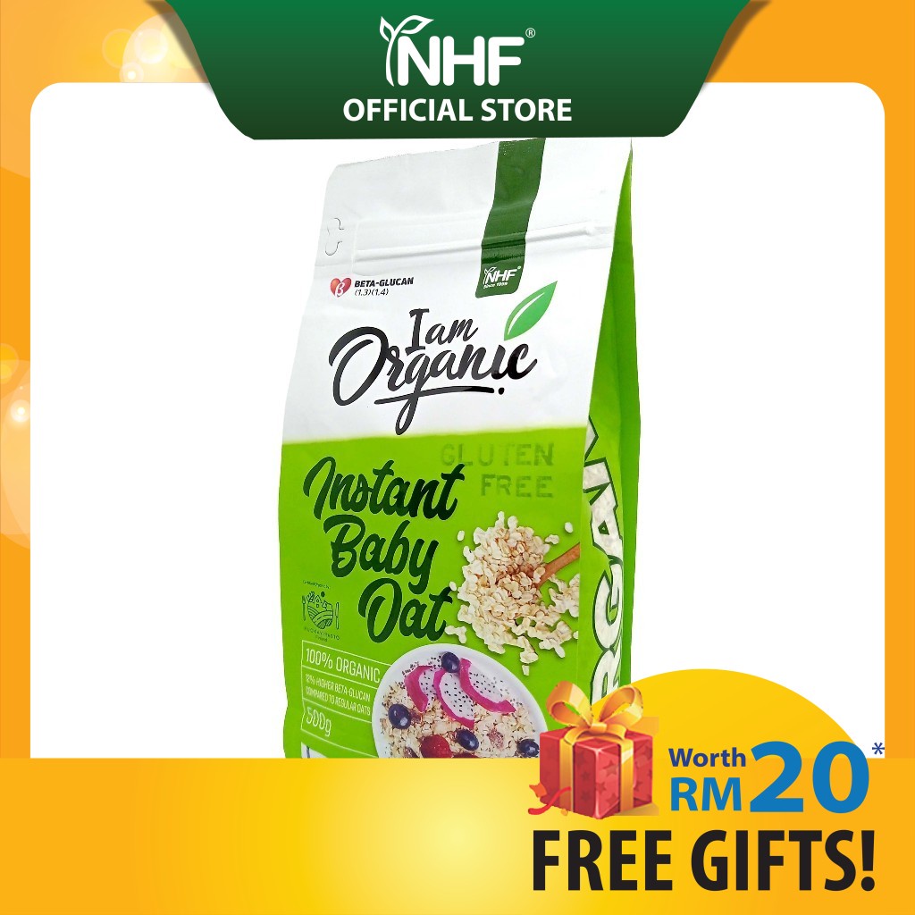 NHF Gluten Free Organic Instant Baby Oat/Regular Rolled Oat (500g
