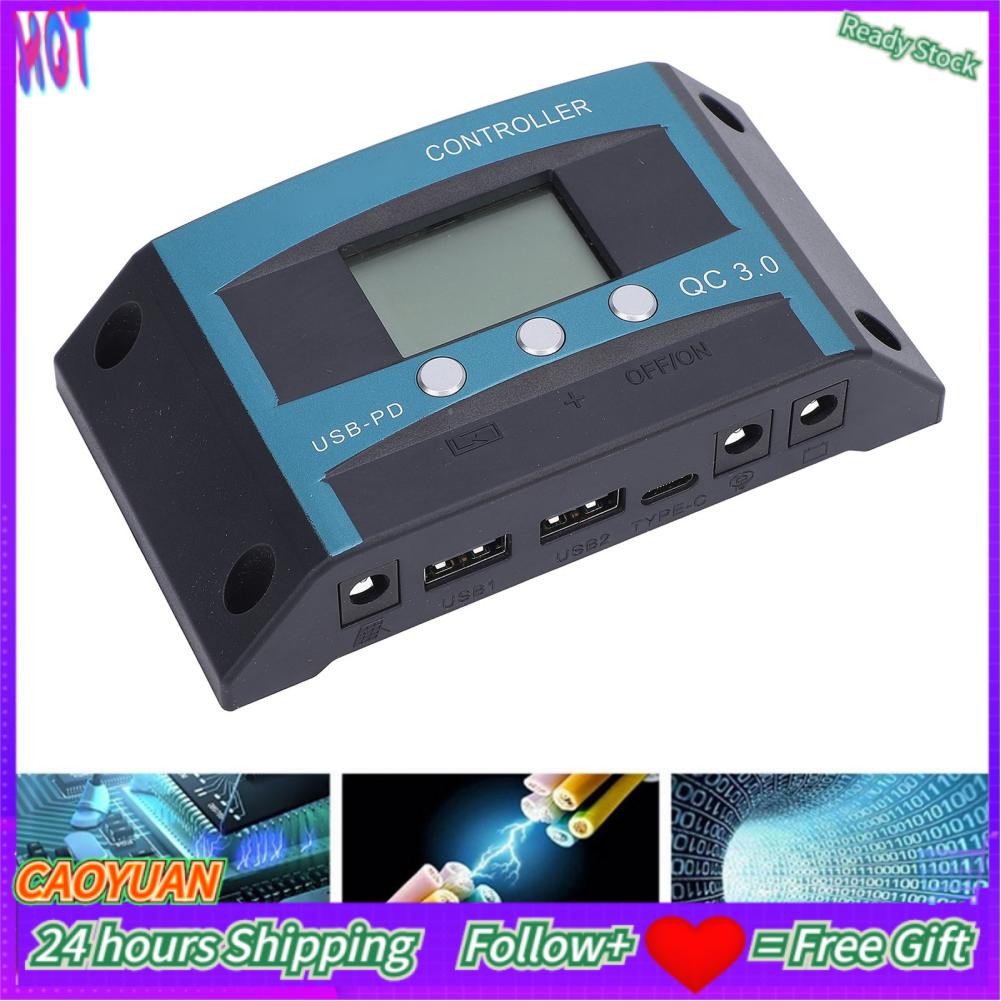 NICKTI 30A Solar Charge Controller, Solar Panel Battery Intelligent Regulator With Dual USB Port