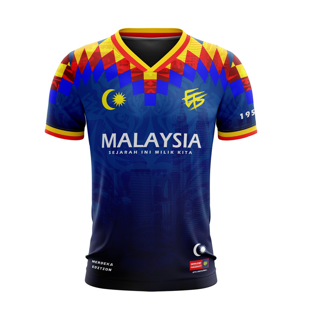EFS Jersey Merdeka Classic Blue Short Sleeve | Shopee Malaysia