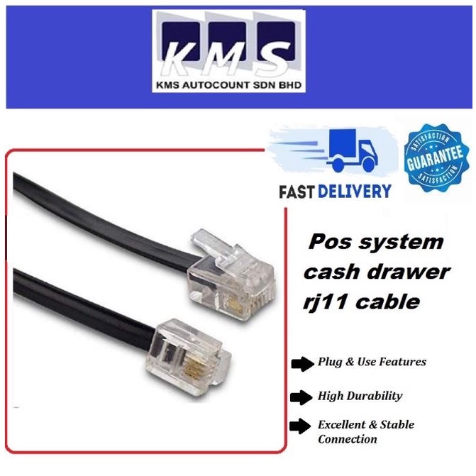 Pos system cash drawer rj11 cable Shopee Malaysia