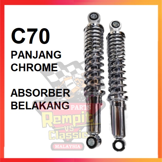 REMPIT C70 CHROME 330MM Absorber Belakang Set C70 Bulat c70 Petak