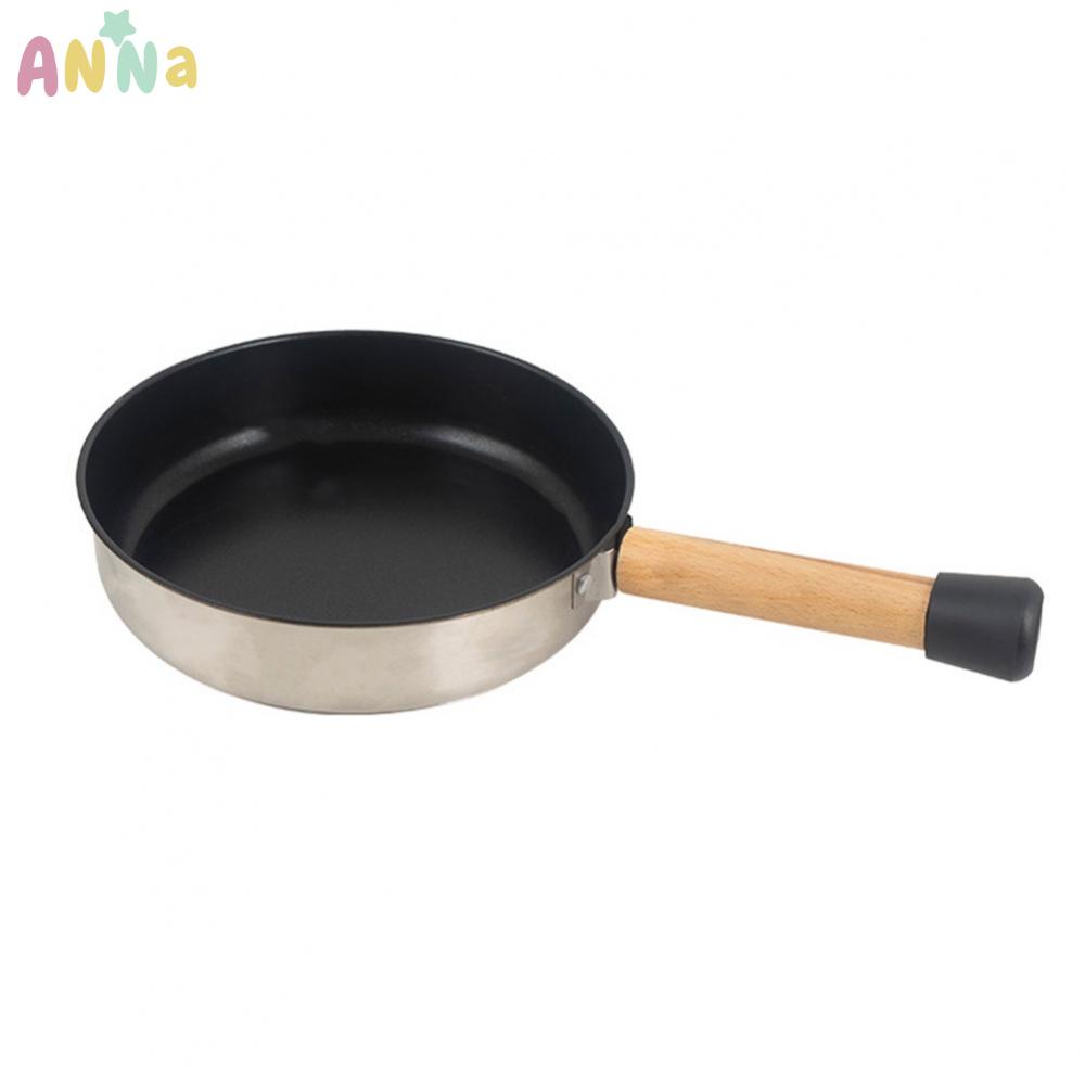 【Anna】Portable Camping Frying Pan with Wooden Handle Perfect for Hiking