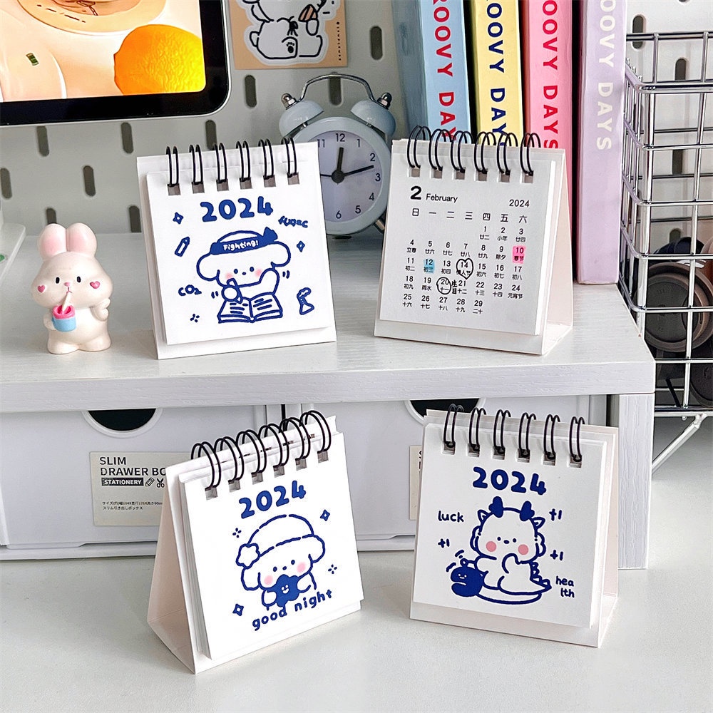 Cdaily|Cute Cartoon Calendar 2024 Mini Calendar 2024 Calendar Small ...