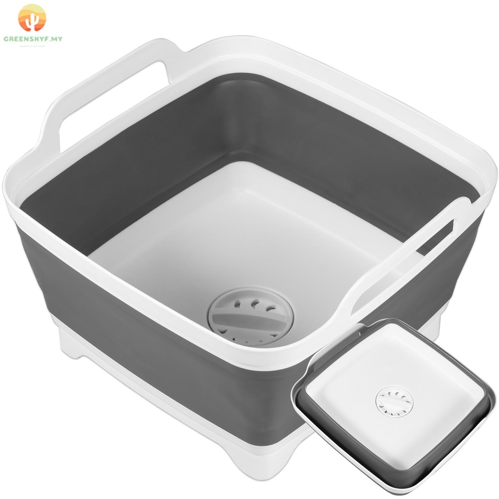 Foldable Washing Basin with Carry Handle 8.5L Dish Washing Tub with