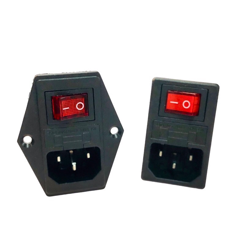 3Pin Male AC Plug With 4Pin On OFF Power Switch With Fuse Socket Size