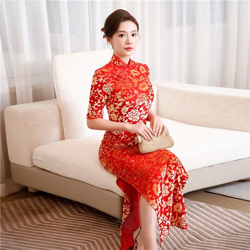 sachin and babi light blue dress Dsmyz] Vintage Velvet Chinese Dress Elegant Cheongsam Plus Size 6XL CNY  Qipao Dress 8063