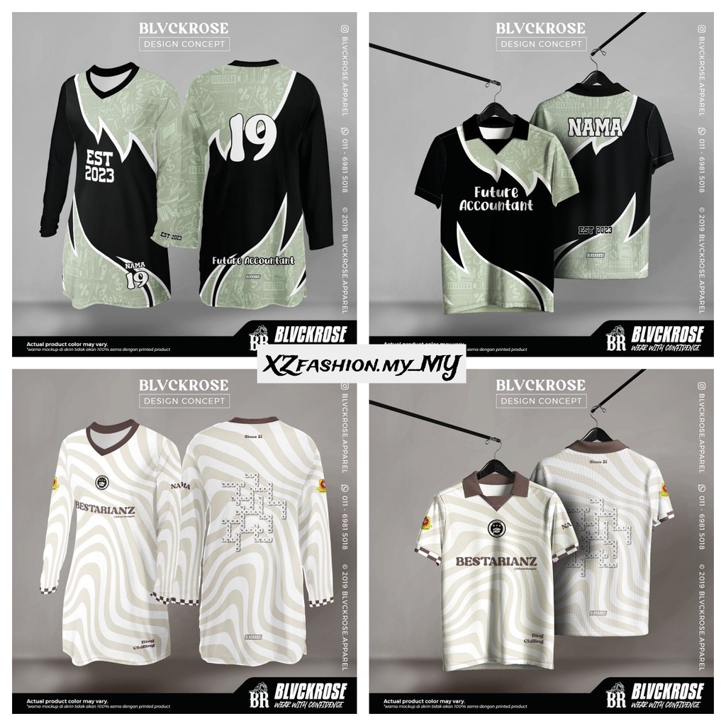 Jersey Muslimah Custom Name and Number Concept Design Long\Short Sleeve