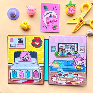 Toca Life World quiet book Toca Boca sister's home handmade book paper ...