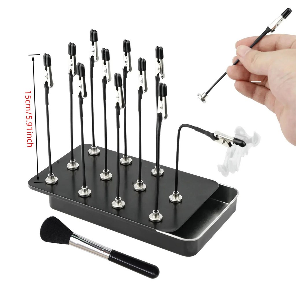 Actekart Metal Model Painting Stand & 15 Magnetic Alligator Clip Sticks – Airbrush & Hobby Craft Tool Set