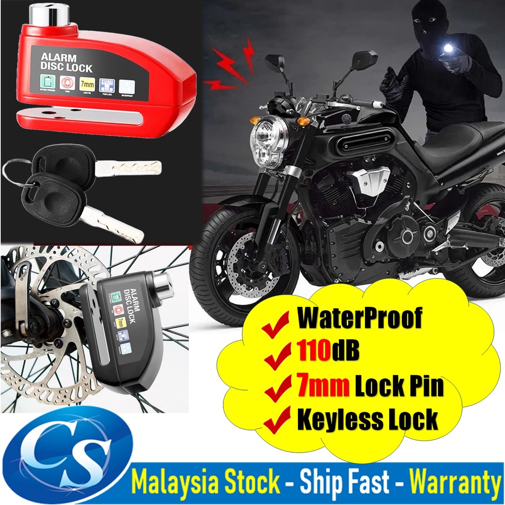 Motocycle Bicycle Disc Brake AntiTheft Key Lock Alarm Disc Lock