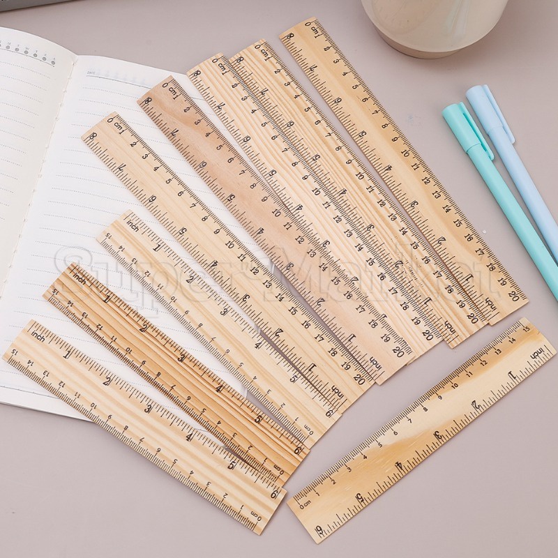 [ Featured ] 15/20CM Double Scale Wood Ruler / Simple Drawing Auxiliary ...