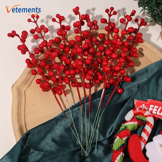 10 Pack Artificial Red Berry Stems Delicate Christmas Holly Berries Branches  Festive Home Fruit Ornaments Xmas Holiday Ornaments