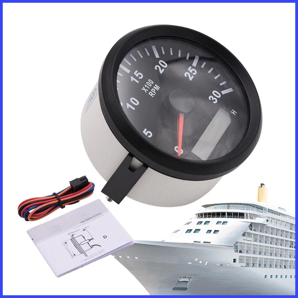 Tachometer RPM Meter Waterproof Outboard Boat 85mm 03000 RPM Gauge