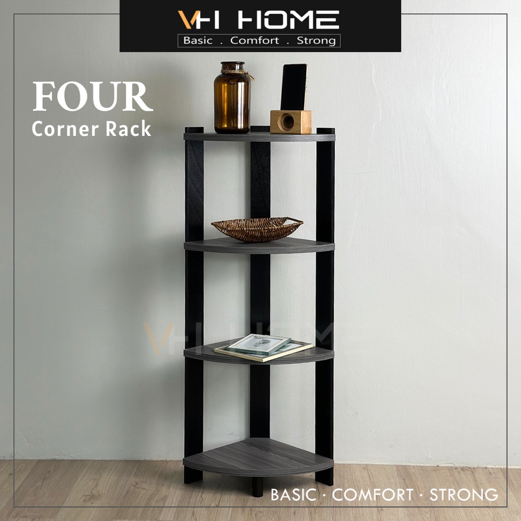 VH FOUR Corner Rack 4 Tier Corner Shelf Display Shelf Book Shelf