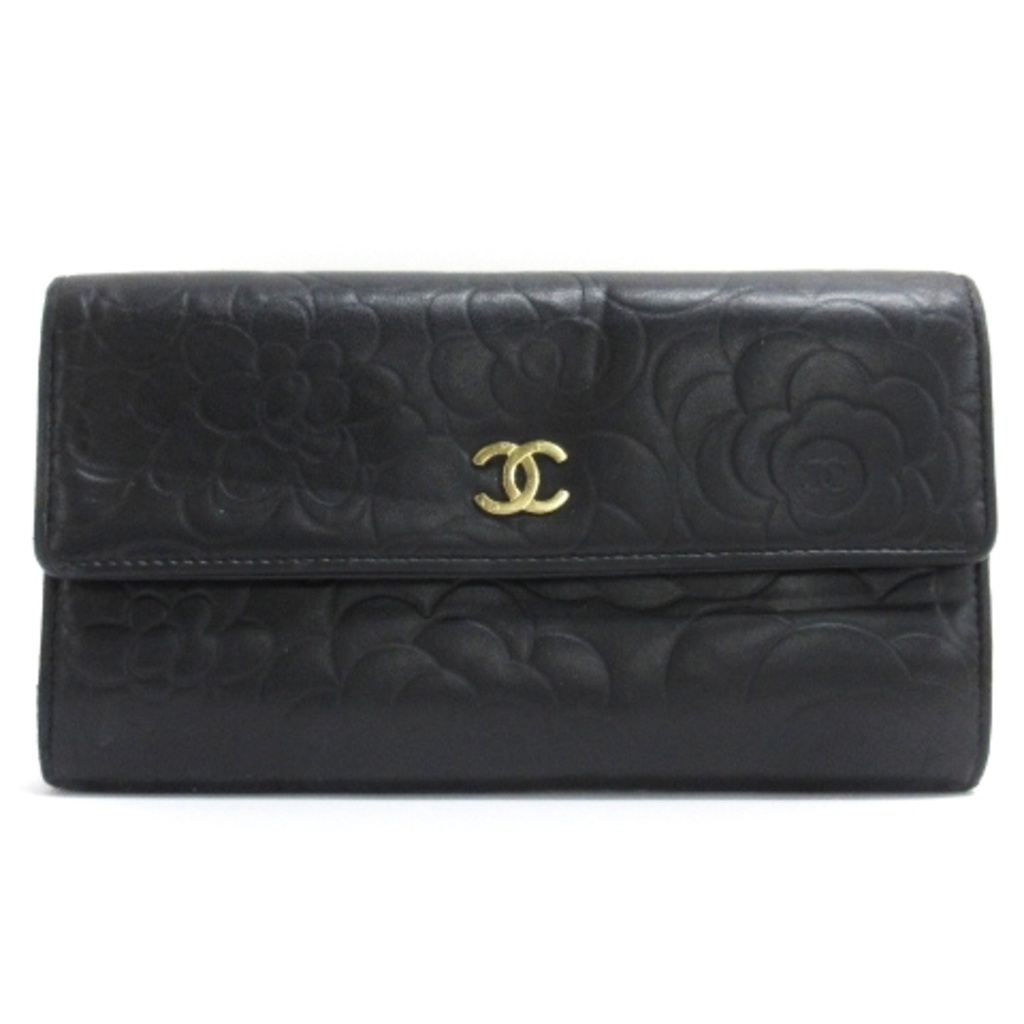 Chanel Camellia Coco Mark BiFold Wallet Gold Hardware 17th Series