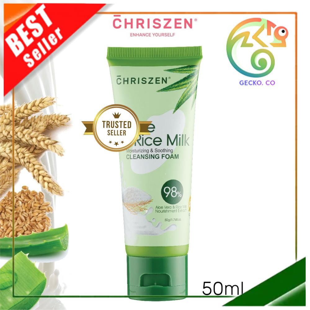 Chriszen 98 Aloe Vera & Rice Milk Cleansing Foam (50g) Pencuci Muka