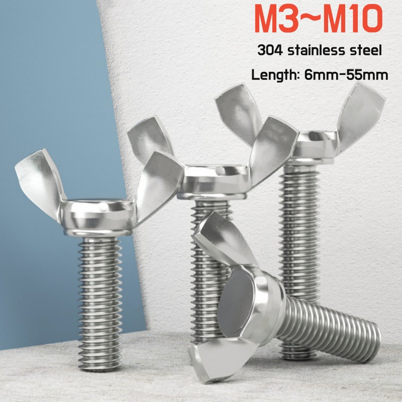 M3 M4 M5 M6 M8 M10 304 A270 Stainless Steel WingHead Thumb Screws