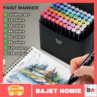 120 Colors Alcohol Based Markers, Alcohol Markers Set, Dual Tip Alcohol Sketching Drawing Markers Animation for Adults Kids, Size: 120pcs, Black