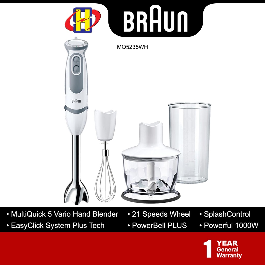 Braun MultiQuick 5 Vario Hand Blender with 21 Speeds, New 
