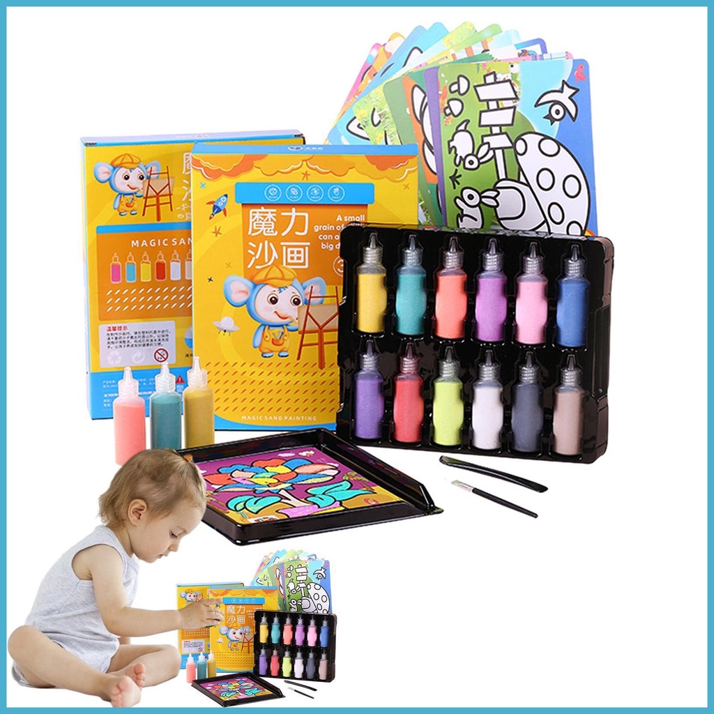 Sand Art Pictures Kit Sand Art Activity Kit 12 Colors Sand Painting