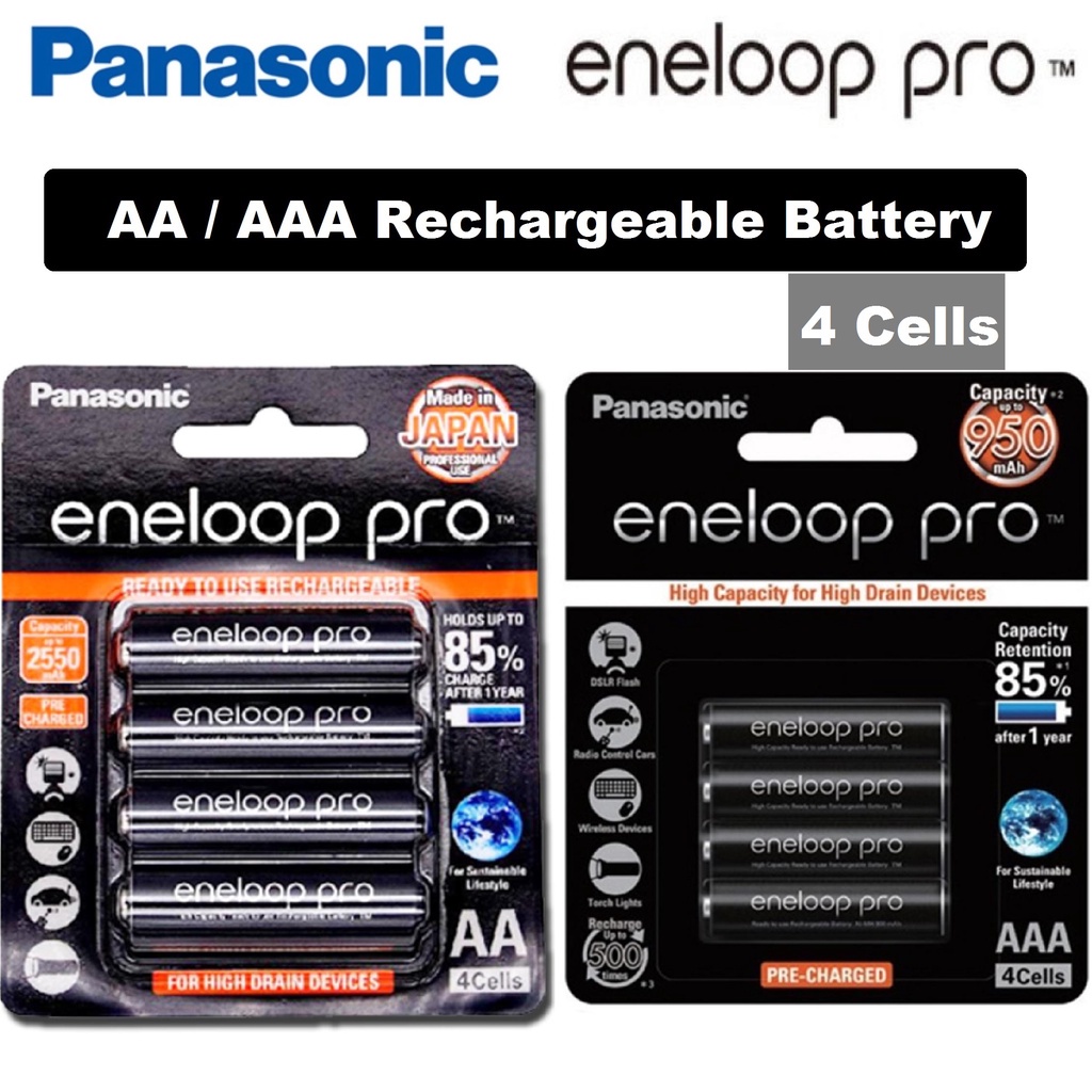 Panasonic Eneloop PRO AA 2500mAh Rechargeable Batteries - 2 Pack