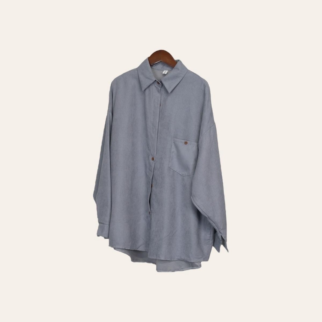 PANDAEYES KEMEJA CORDUROY POCKET BUTTON (CLO-CNCX7101BL) | Shopee Malaysia