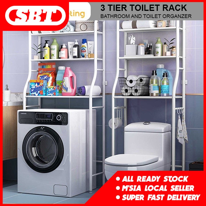 3 Tiers Shower Rak Bathroom Cabinet and Toilet Rack Organizer Bathroom ...