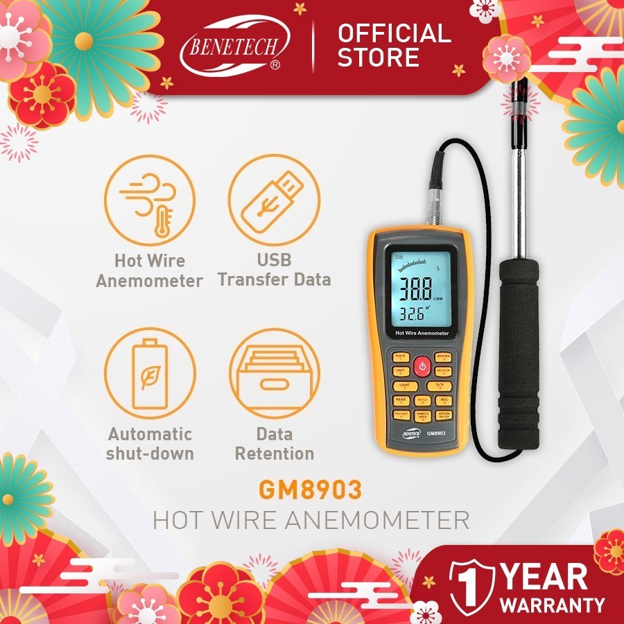 GM8903 Hot Wire Digital Anemometer / Wind Speed Tester