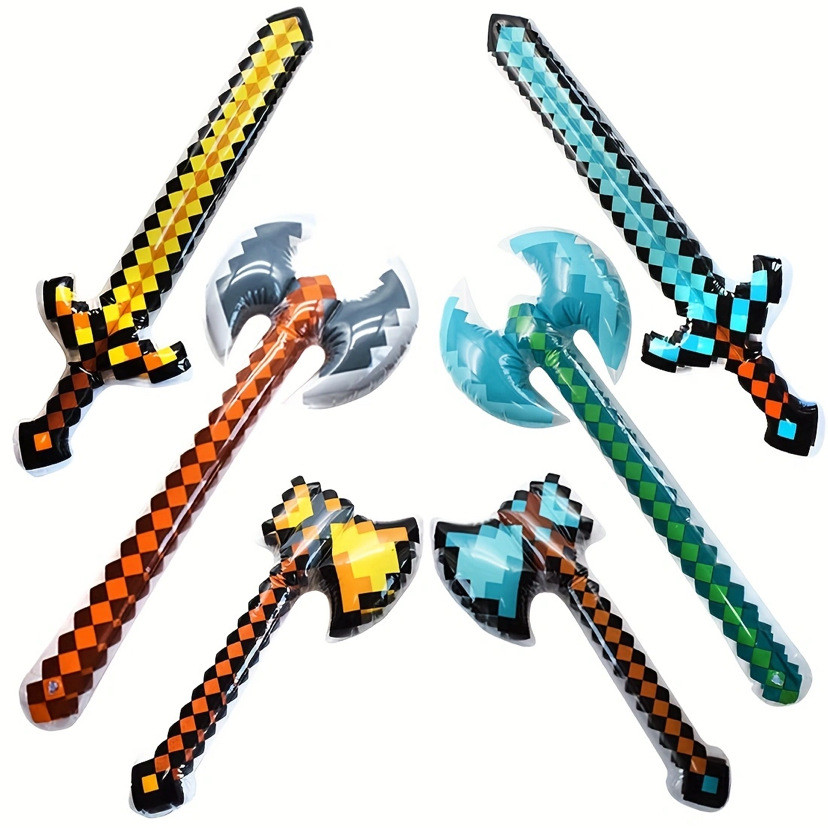 Inflatable Toys Sword Pirate Pixel Inflatable Knife Children Mosaic ...
