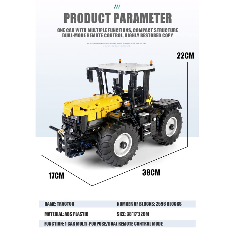 Mould King 17019 Technic 4 in 1 Tractors (Loaders, Flip Plows, Heavy ...