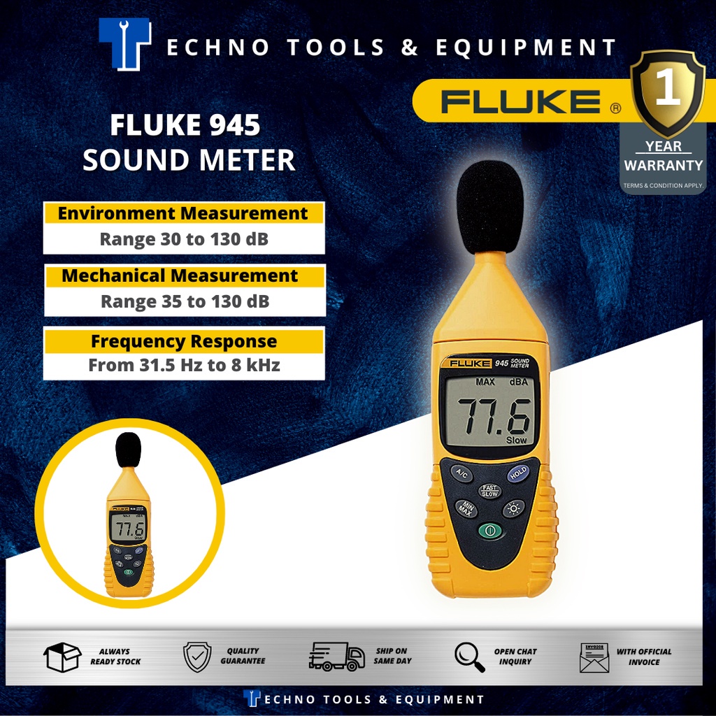 FLUKE 945 SOUND METER (FK 945) 100 Brand New & Original Shopee