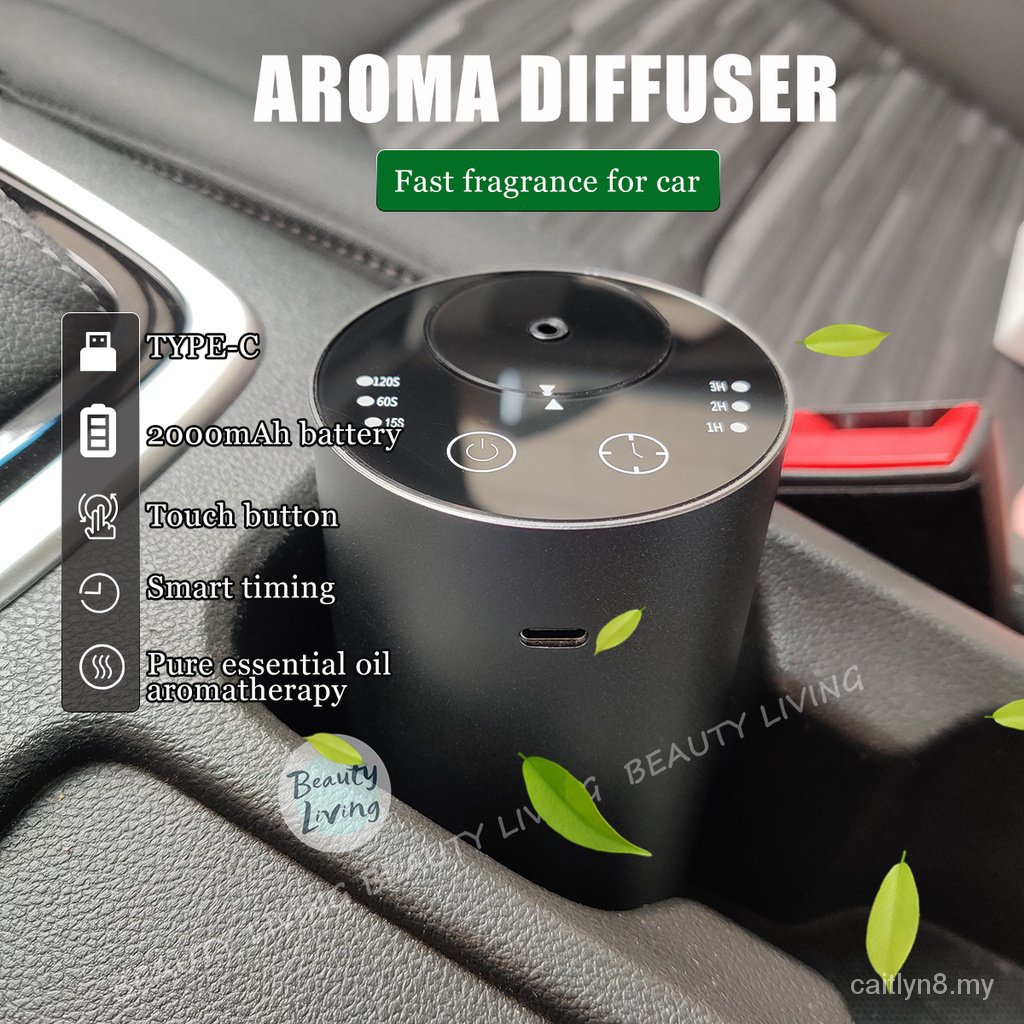 Waterless essential oil aromatherapy diffuser for car & home