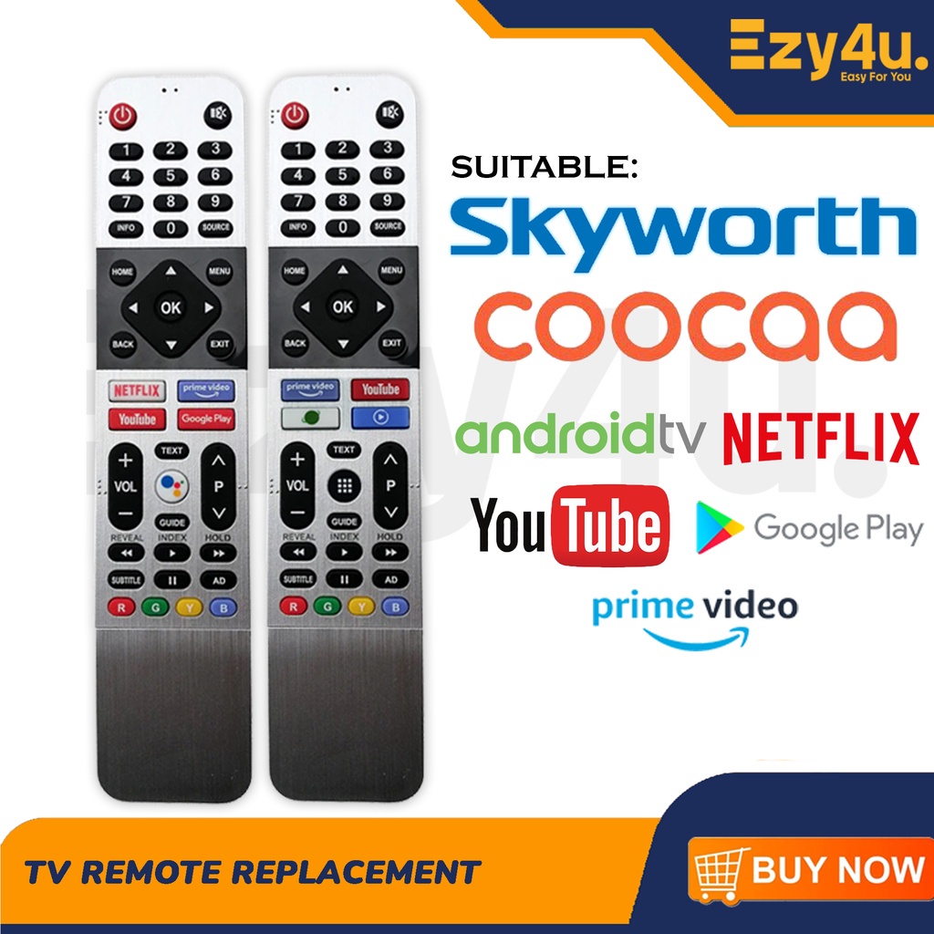 Skyworth Voice Netflix YouTube Prime video Smart TV Remote Control ...