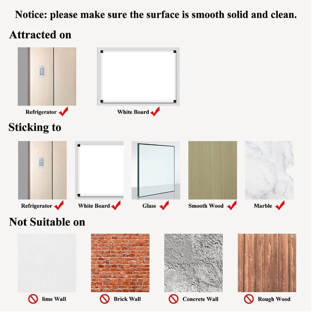 5 PCS A4 Magnetic Display Board PVC Reusable Wall Stick Frame Photo ...
