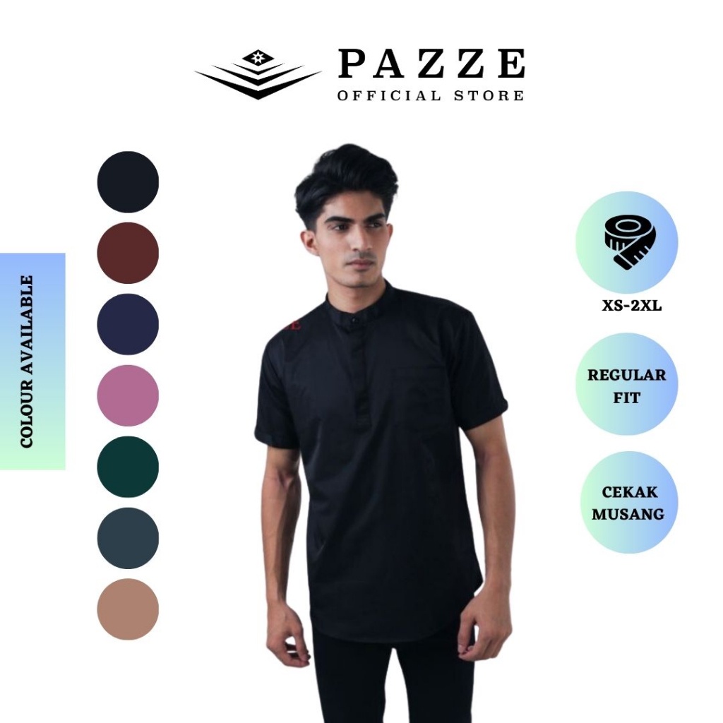 Pazze Baju Kurta Short Sleeve Cekak Musang Regular Fit | Shopee Malaysia