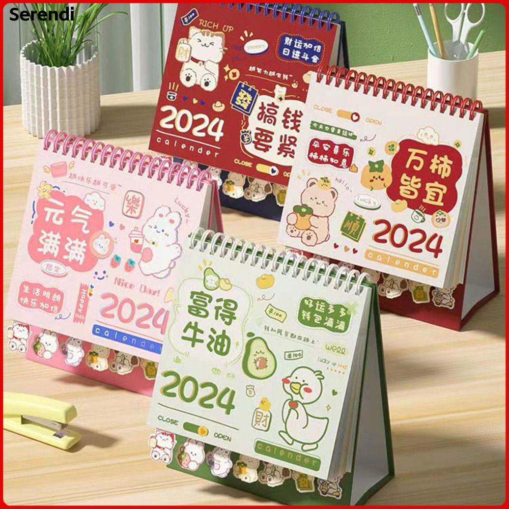 SERENDI Desk Calendar, Agenda Organizer Cartoon Panda Table Calendars ...
