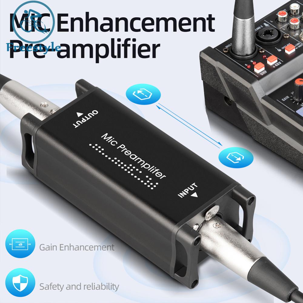 Mic Booster Preamplifier Portable Mic Preamplifier for Home Recording
