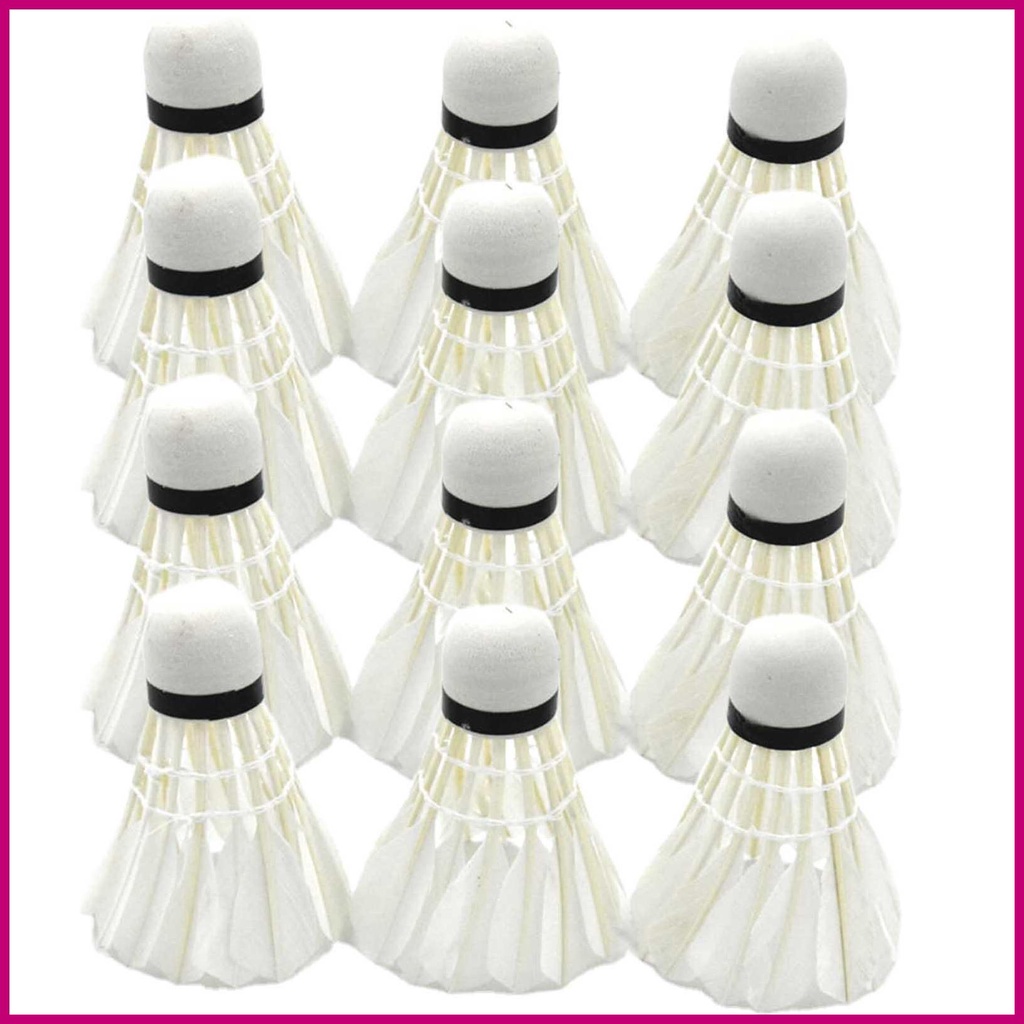 Badminton 12 Pieces Duck Feather Badminton Shuttlecocks with Foam Head