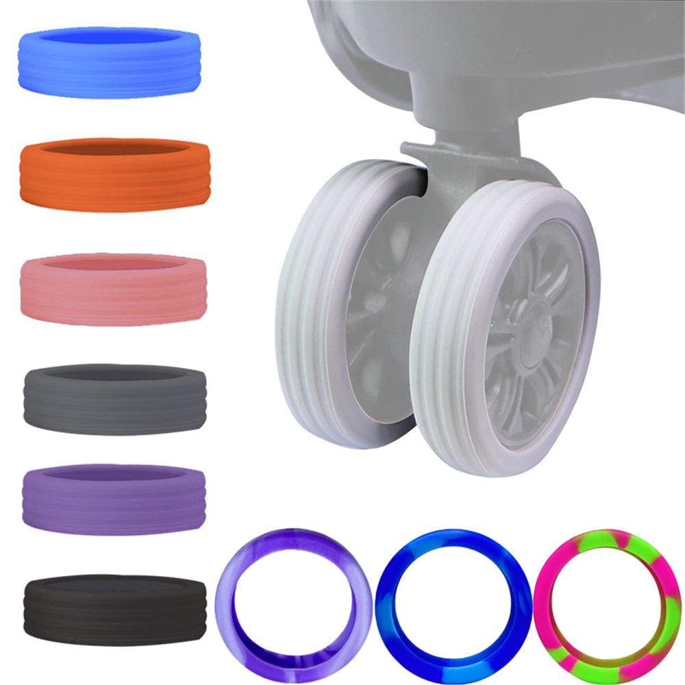 Silicone Luggage Wheels Cover Caster Shoes Chair Protector Trolley Case ...