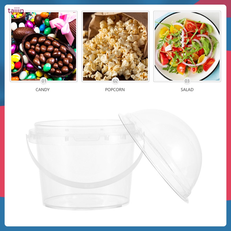 Portable Popcorn Bucket 5 Pcs Ice Cream Tub Lids Bowls Soup Pail