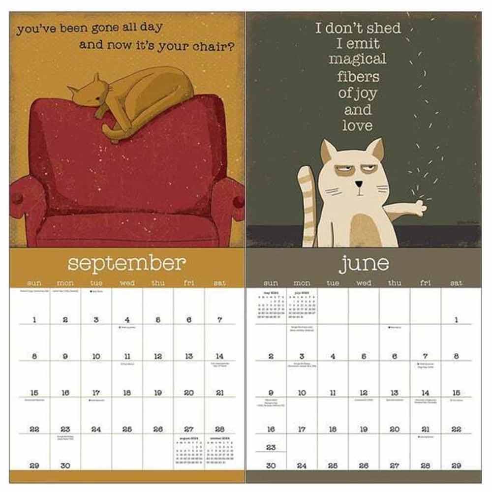 A Year of Snarky Cats 2024 Wall Calendar / Funny Cat Wall Calendar