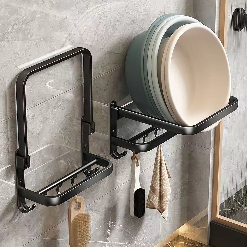 Washbasin storage rack, bathroom wall mounted non perforated basin rack ...