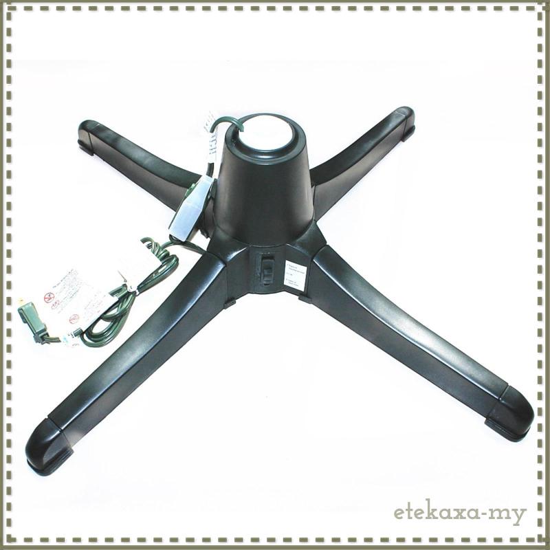 [EtekaxaMY] Electric Christmas Tree Rotating Stand US 110V Adapter Dark