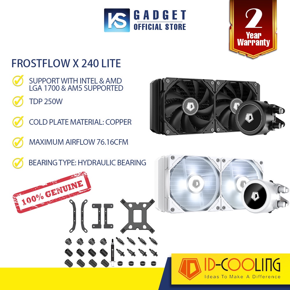 ID-Cooling Frostflow X 240 Lite Liquid Cooler ( BLACK / WHITE ...