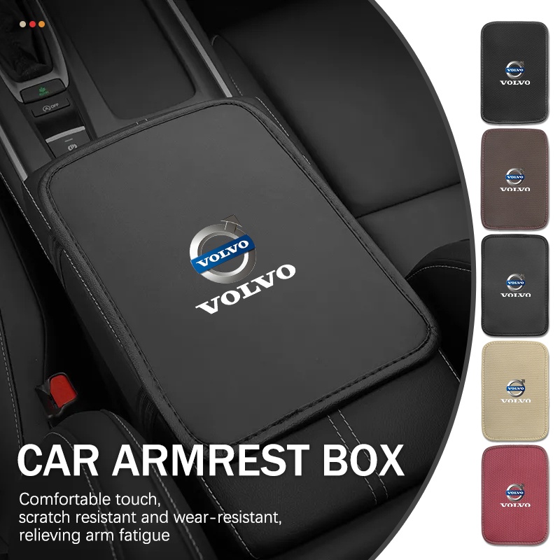 Car Armrest Pad Universal Leather Center Console Box Cover Mat Waterproof  Protector Cushion for Volvo XC40 XC60 XC70 XC90 V40 V60 C30 C70 S60 S80 S90  T6