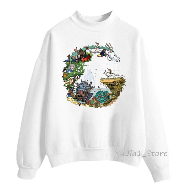 Japanese Anime Studio Ghibli Hoodies women woman Sweatshirts Harajuku kawaii Totoro Hoodie spirited away Streetwear funny Jumper Shopee Malaysia