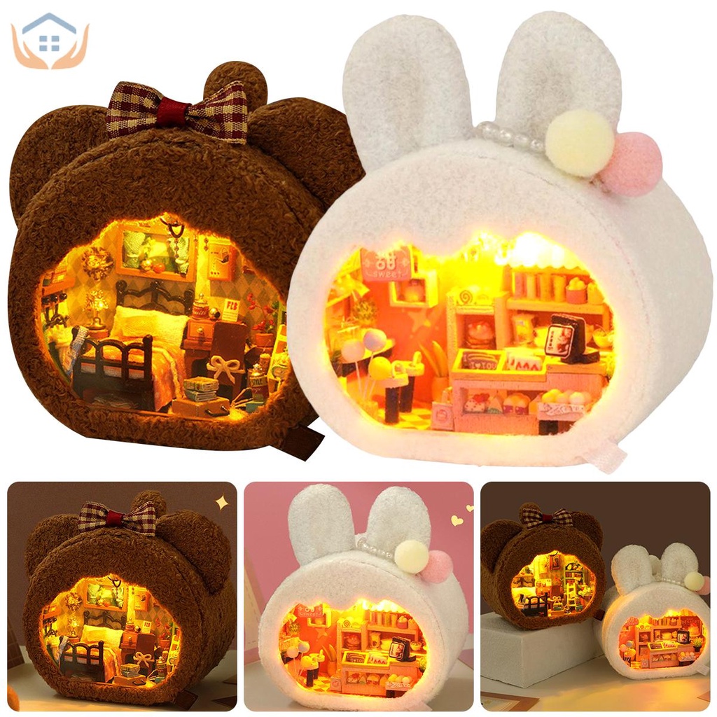 Miniature House Kit DIY Miniature Dollhouse Kit with Furniture Cute