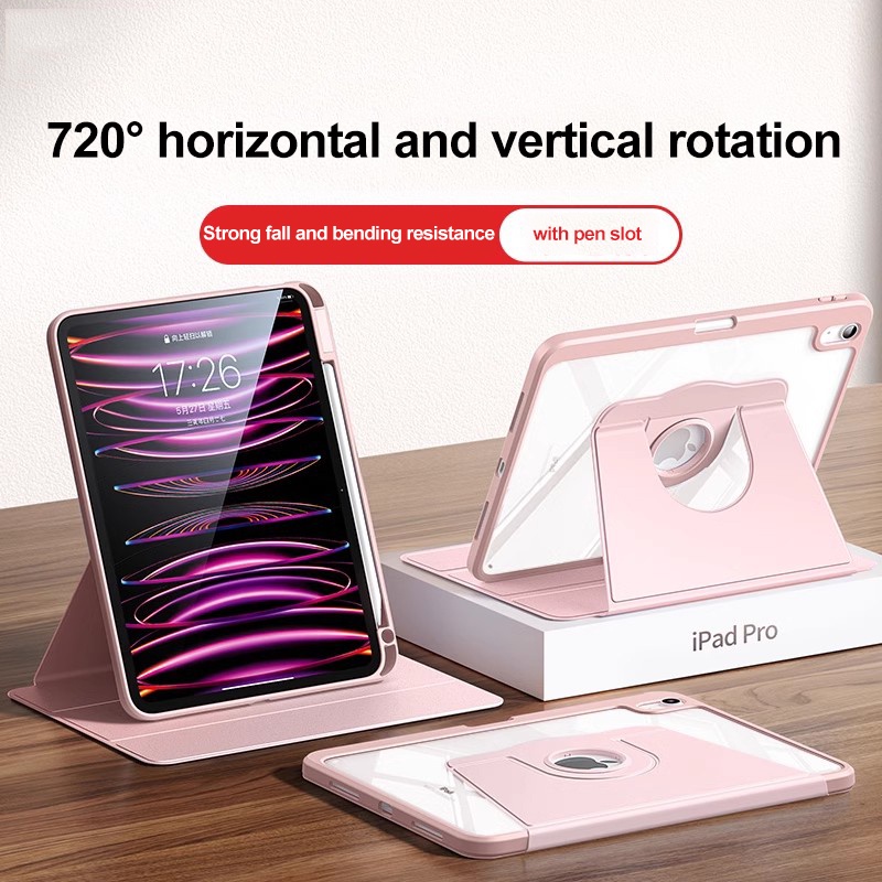 Acrylic Tablet Case For Samsung Galaxy Tab A9+ Plus S9 FE Plus S9 S8  S7 11 A9 S6 Lite A8 Integrated Rotating Protective Cover With Pen 