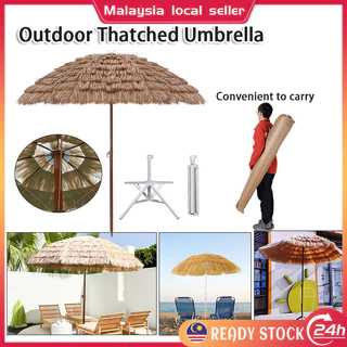 Outdoor Patio Beach Fishing Umbrella Portable Adjustable Big Sun Shade  Umbrella 2.4m Anti-UV Windproof Outdoor Umbrella for Beach Parasol Fishing  Umbrella Shade Camping Khemah Payung